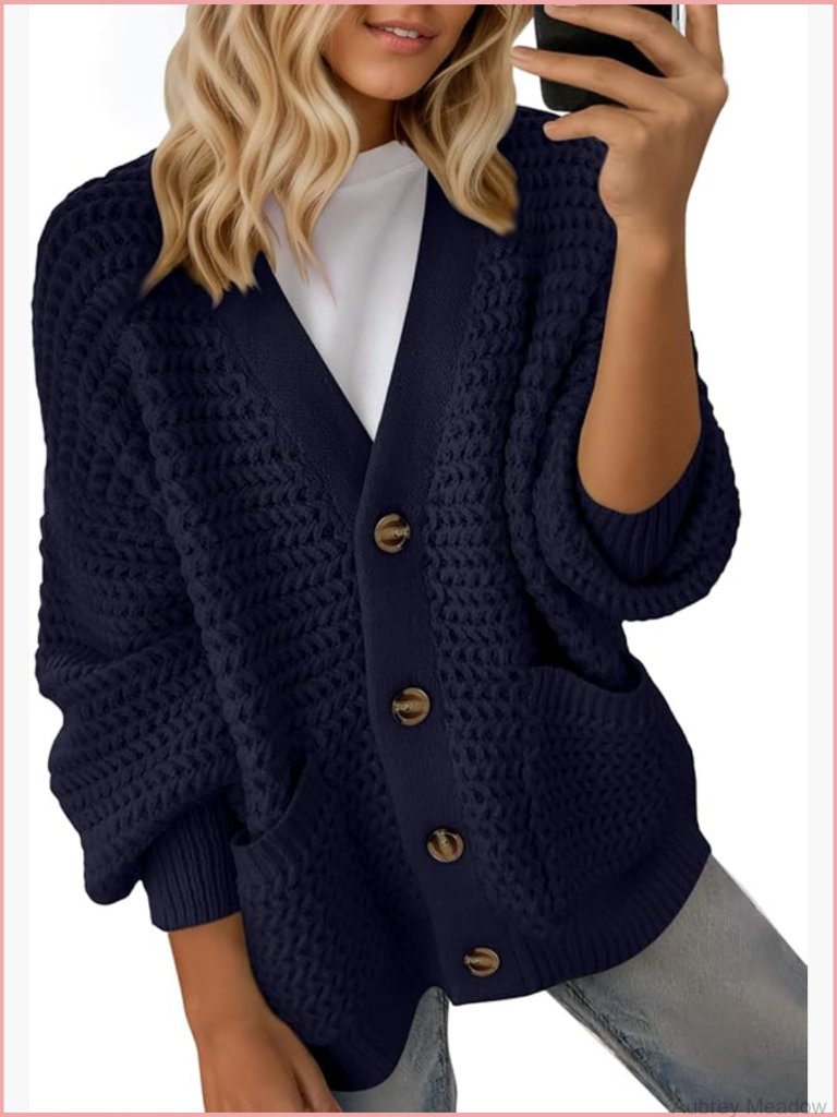 Open Front Chunky Knit Cardigan Sweater Long Sleeve Outerwear Coat